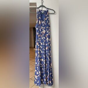 Nine West Blue and White Abstract A-Line Skirt